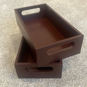 🛍️ NWOT Bamboo Storage Bins with Handles